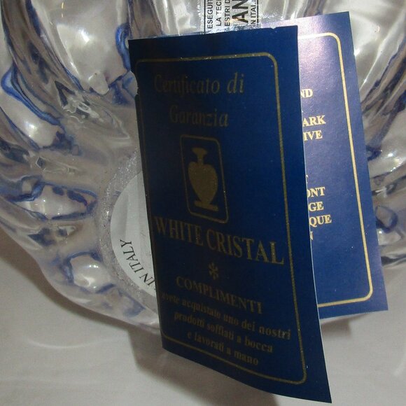 LARGE 9.5" x 10.5" ITALIAN MURANO ART GLASS CENTERPIECE by WHITE CRISTAL ITALY - Picture 4 of 7